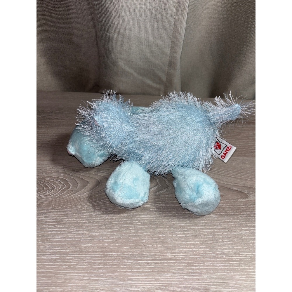 Ganz Webkinz Blue Hippo Plush Stuffed Animal Toy Light Blue Tinsel Fur HS108 - Picture 4 of 6